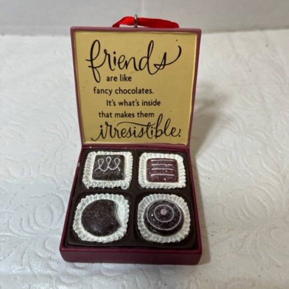 Hallmark Box of Chocolates "Friends...Irresistible" Christmas Ornament 2"x3" - Picture 5 of 6